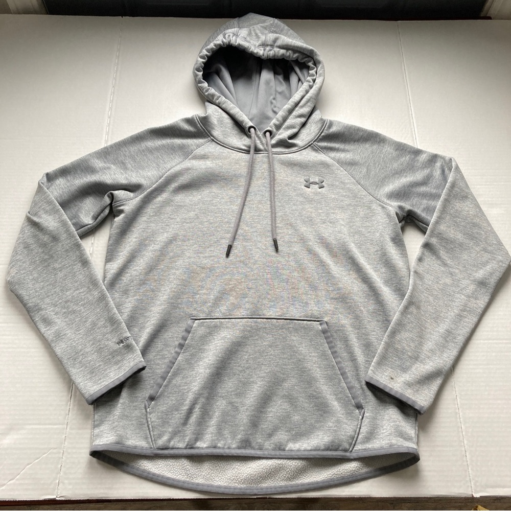 Womens Under Armour  Storm Hoodie Sweatshirt  Size Small Gray w Thumb Holes